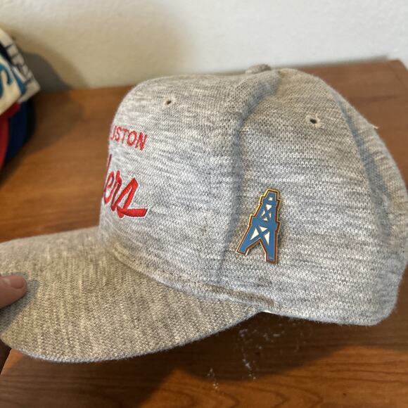 Rare Vintage Houston Oilers Double Line Script Heather Grey - Picture 5 of 7